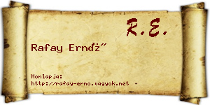 Rafay Ernő névjegykártya